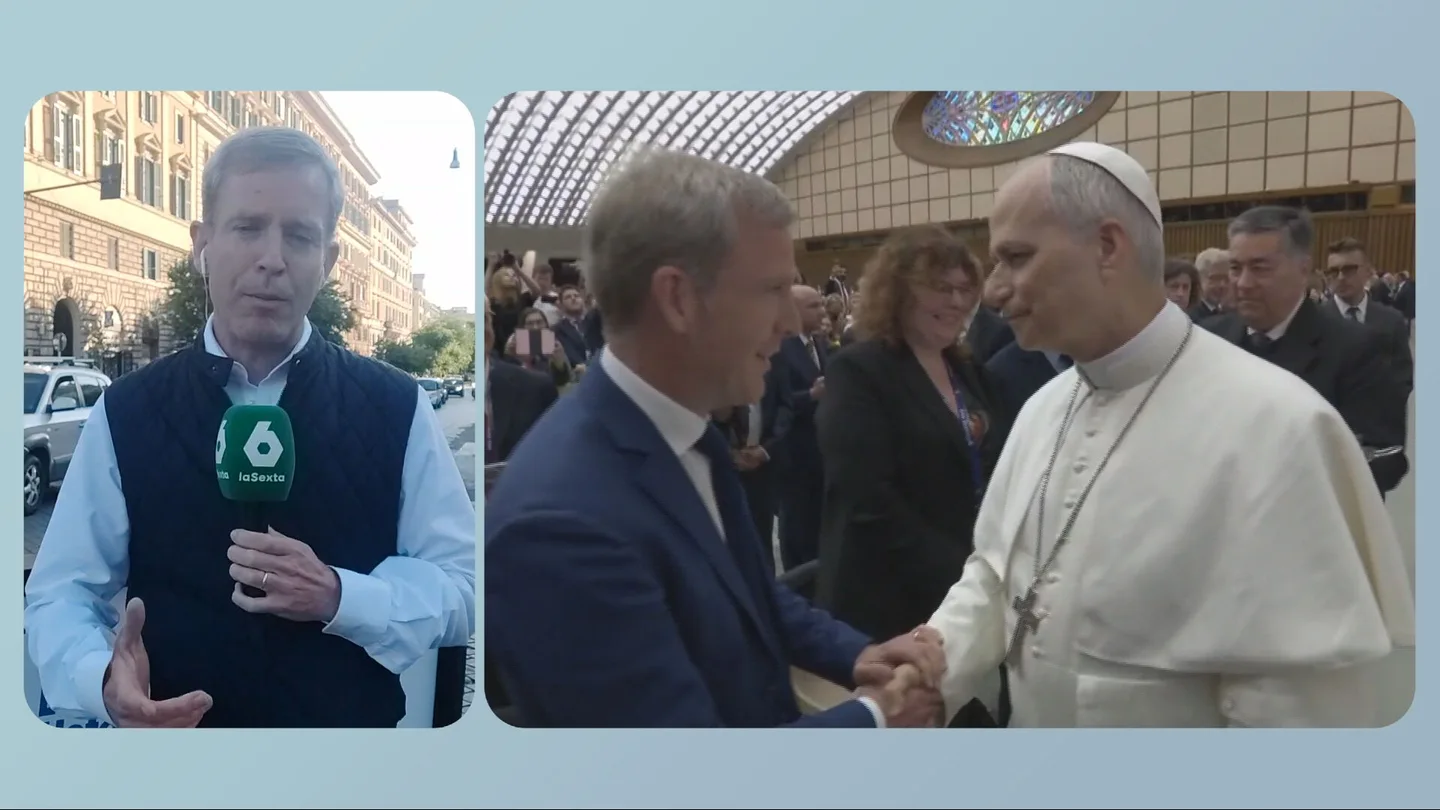 Martínez-Brocal con el papa León XIV. Martínez-Brocal con el papa León XIV.