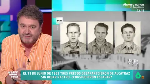 Una balsa de chubasqueros y peleles con pelo humano: Paco Jiménez recuerda la mítica fuga de Alcatraz de Frank Morris y los Anglin Paco Jiménez analiza los detalles más curiosos de Alcatraz, la cárcel más famosa de la historia que ahora quiere reabrir Trump. En este vídeo, recuerda la mítica fuga que pone a prueba el mito de que era imposible escapar de la prisión.