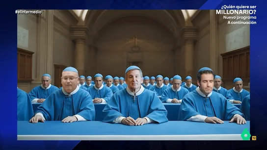 El Intermedio recrea con IA el "cónclave del PP": "¿Quién se sentará a la derecha del padre Feijóo?" El Intermedio recrea con IA el "cónclave del PP": "¿Quién se sentará a la derecha del padre Feijóo?"