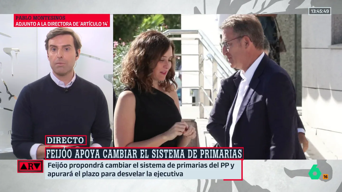 Montesinos, sobre unas futuras primarias en el PP: "Feijóo quiere que el partido y el aparato tengan más peso" Montesinos, sobre unas futuras primarias en el PP: "Feijóo quiere que el partido y el aparato tengan más peso"