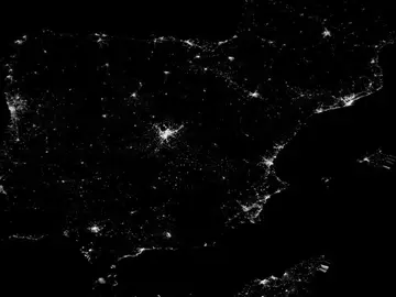 Apagón eléctrico visto desde el espacio Apagón eléctrico visto desde el espacio