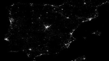 Apagón eléctrico visto desde el espacio