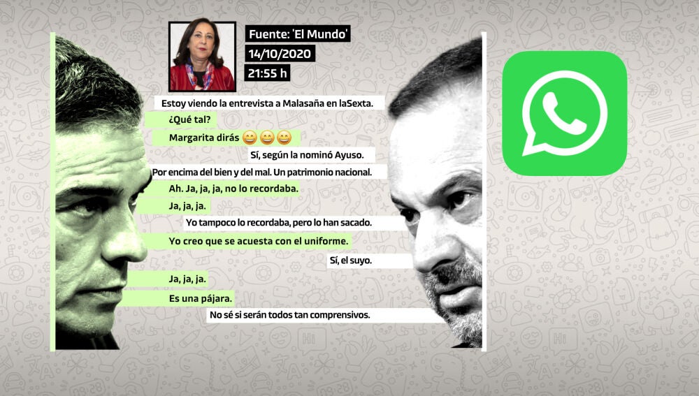 Mensajes entre S&aacute;nchez y &Aacute;balos sobre Robles