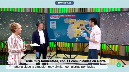 El 'enfado' de Iñaki López por el mal tiempo en Madrid en mayo: "Compartimos clima con Edimburgo" Francisco Cacho ha explicado en Más Vale Tarde que las tormentas han vuelto a gran parte de la península, algo que no ha gustado al presentador del programa.