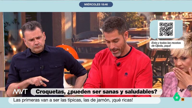 Iñaki López se rinde ante las croquetas de Pablo Ojeda: "¿Cuántas puedo comer al día? ¿Y a la semana?"