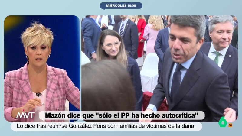 Cristina Pardo, tajante con las últimas declaraciones de Carlos Mazón: "No ha dado ni una muestra de humanidad ni de humildad"
