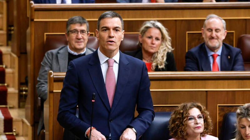 El presidente del Gobierno, Pedro Sánchez, durante la sesión de control al Ejecutivo