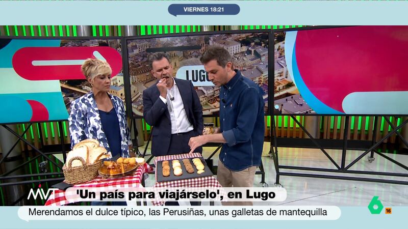 La reacción de Cristina Pardo e Iñaki López al probar las perusiñas, un postre típico gallego