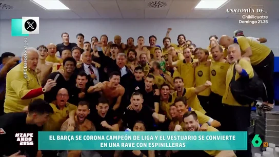Bailes, directivos con pelo "cenicero" y paseos en bici: así fue la loca celebración de los jugadores del Barça por la Liga "Entre la edad de algunos jugadores y los señores de traje, más que un título de Liga parece que la celebración en un instituto", comenta Cristina Pedroche en este vídeo donde analizan lo que dio de sí la fiesta del Barça.