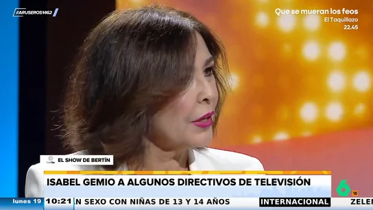 Isabel Gemnio, a algunos directivos de televisión: "Cuántas veces hemos presentado cosas en un despacho y..." Isabel Gemnio, a algunos directivos de televisión: "Cuántas veces hemos presentado cosas en un despacho y..."