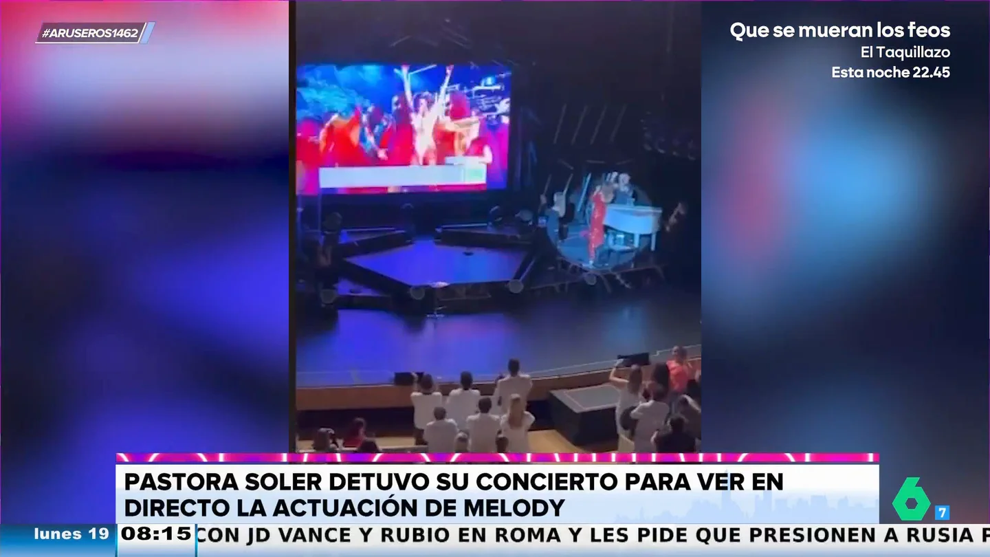 El momento viral en el que Pastora Soler detiene su concierto para ver la actuación de Melody en Eurovisión El momento viral en el que Pastora Soler detiene su concierto para ver la actuación de Melody en Eurovisión