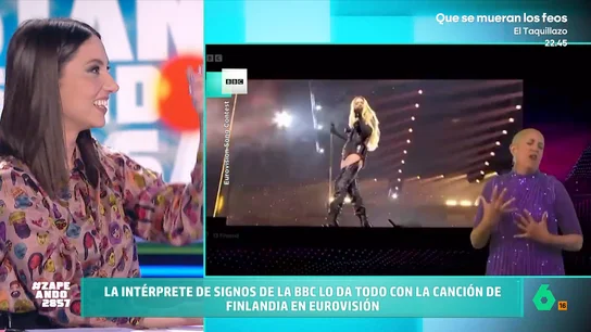 La intérprete de signos de la BBC lo da todo con la canción de Finlandia en Eurovisión: "No tuvo uno orgasmo de milagro"" La intérprete de signos de la BBC lo da todo con la canción de Finlandia en Eurovisión: "No tuvo uno orgasmo de milagro""