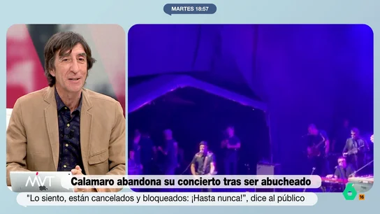 Benjamín Prado, sobre el enfado de Calamaro en pleno concierto: "A veces sus reacciones son un poco raras" El cantante estaba actuando en Cali cuando decidió dedicar una canción "a todos los toreros, ganaderos, banderilleros y aficionados que se quedan sin trabajo" debido a que el Congreso de Colombia ha prohibido las corridas de toros.
