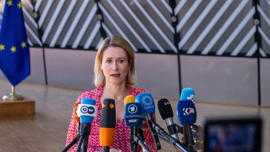 La jefa de la diplomacia europea, Kaja Kallas, en la rueda de prensa posterior al Consejo de Ministros de Asuntos Exteriores de la UE del martes 20 de mayo de 2025. La jefa de la diplomacia europea, Kaja Kallas, en la rueda de prensa posterior al Consejo de Ministros de Asuntos Exteriores de la UE del martes 20 de mayo de 2025.
