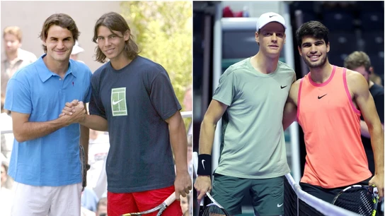 Roger Federer, Rafa Nadal, Jannik Sinner y Carlos Alcaraz Roger Federer, Rafa Nadal, Jannik Sinner y Carlos Alcaraz