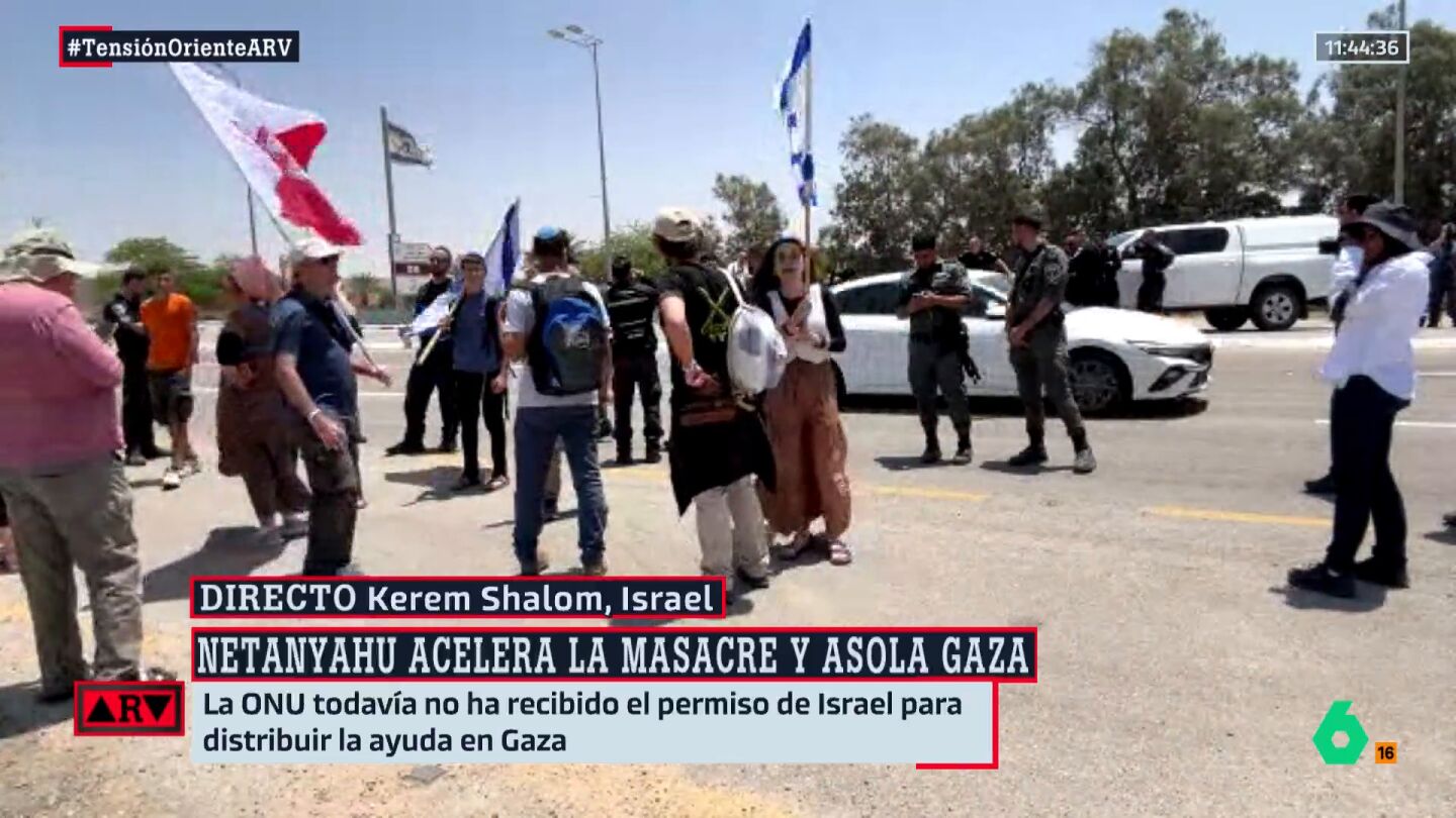 Israelíes de la extrema derecha protestan contra la entrada de ayuda humanitaria a Gaza