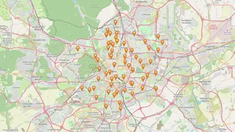 Mapa de las piscinas municipales de Madrid Mapa de las piscinas municipales de Madrid