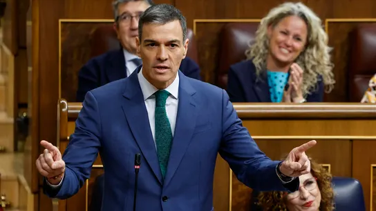 El presidente del Gobierno, Pedro Sánchez, durante la sesión de control de este miércoles en el Congreso de los Diputados. El presidente del Gobierno, Pedro Sánchez, durante la sesión de control de este miércoles en el Congreso de los Diputados.