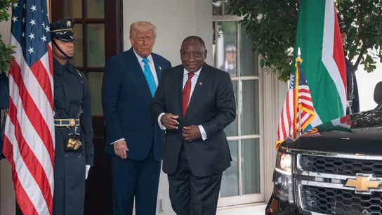 Donald Trump con el presidente sudafricano Cyril Ramaphosa Donald Trump con el presidente sudafricano Cyril Ramaphosa