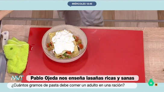 Receta de lasaña de verduras sin horno del nutricionista Pablo Ojeda El experto en nutrición Pablo Ojeda regresa a la cocina de Más Vale Tarde para enseñarnos la mejor manera de cocinar sin horno una lasaña saludable y deliciosa.