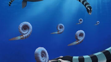 Recreación artística de dos individuos de Traskasaura