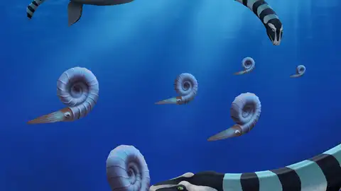 Recreación artística de dos individuos de Traskasaura Recreación artística de dos individuos de Traskasaura