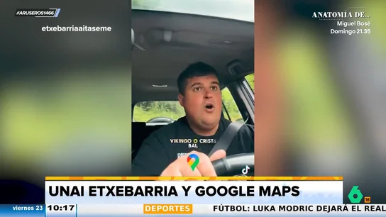 "¿Diríjase al noroeste? ¿Quién soy Cristóbal Colón?: Unai etxebarria, a las indicaciones de Google Maps "¿Diríjase al noroeste? ¿Quién soy Cristóbal Colón?: Unai etxebarria, a las indicaciones de Google Maps