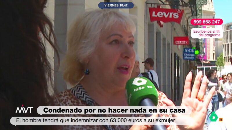 Una señora replica a su marido cuando afirma que él ayuda en casa: "Ahora, antes lo hacía yo"