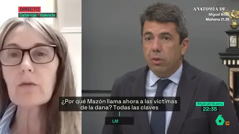 Rosa Álvarez revela cómo ha sido la llamada de Mazón a las víctimas de la DANA: "Hubo un tono reprobatorio por la reunión con Von der Leyen" Rosa Álvarez revela cómo ha sido la llamada de Mazón a las víctimas de la DANA: "Hubo un tono reprobatorio por la reunión con Von der Leyen"