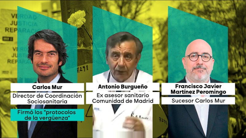 Los tres imputados por los 'protocolos de la vergüenza'. 