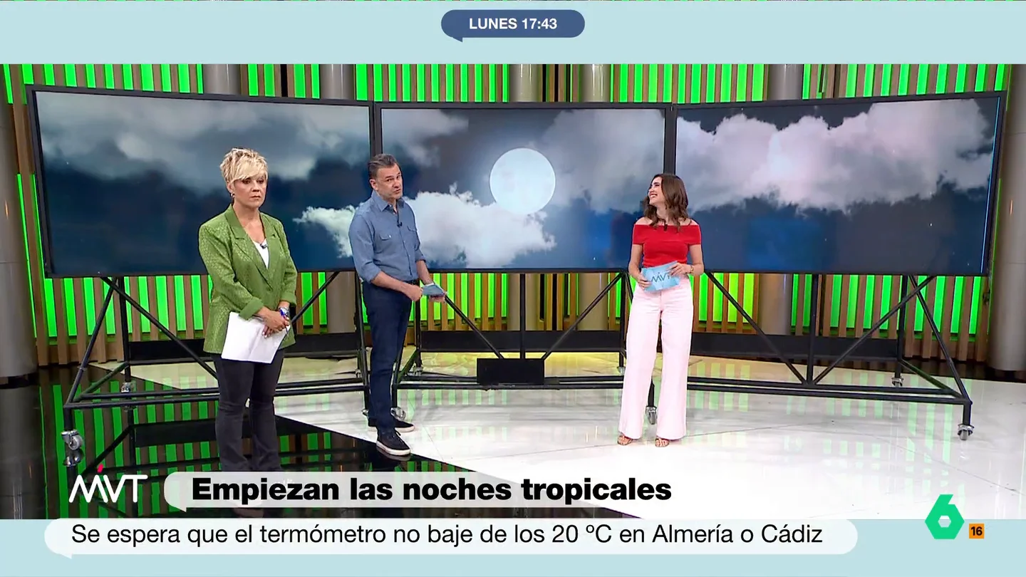 Iñaki López da la bienvenida a las noches tropicales: "A ver si lo escucha mi mujer y quita el edredón, porque estoy confinado" AEMET avisa que esta semana llega una notable subida de temperaturas que, a partir del jueves, dejará noches tropicales que animarán a la gente a quitar el edredón. Entre ellos, a Andrea, la mujer de Iñaki López.