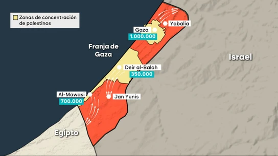 El plan de Israel para vaciar Gaza en solo dos meses: hacinar a 2 millones de personas en zonas asediadas y sin recursos El plan de Israel para vaciar Gaza en solo dos meses: hacinar a 2 millones de personas en zonas asediadas y sin recursos