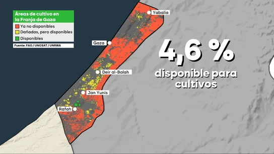 Áreas de cultivo en la Franja de Gaza Áreas de cultivo en la Franja de Gaza