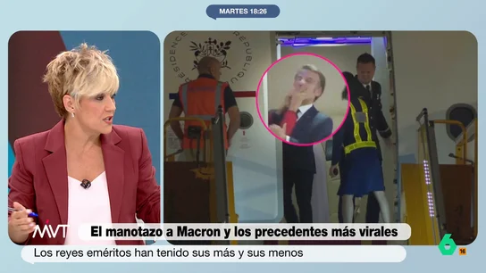 Cristina Pardo: "Macron dice que era una broma, cuando el manotazo es como mínimo desagradable" Cristina Pardo reflexiona en este vídeo sobre la estrategia de comunicación del Gobierno francés ante el polémico manotazo de la mujer de Macron, tras cuestionar la veracidad de las imágenes y después decir que era una broma.