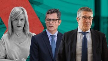 Leire D&iacute;ez, F&eacute;lix Bola&ntilde;os y Patxi L&oacute;pez