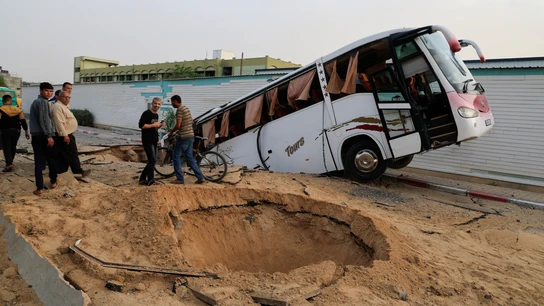 Destrozos tras el ataque israelí contra el Hospital Europeo en Jan Yunis, Gaza, el 13 de mayo de 2025 Destrozos tras el ataque israelí contra el Hospital Europeo en Jan Yunis, Gaza, el 13 de mayo de 2025