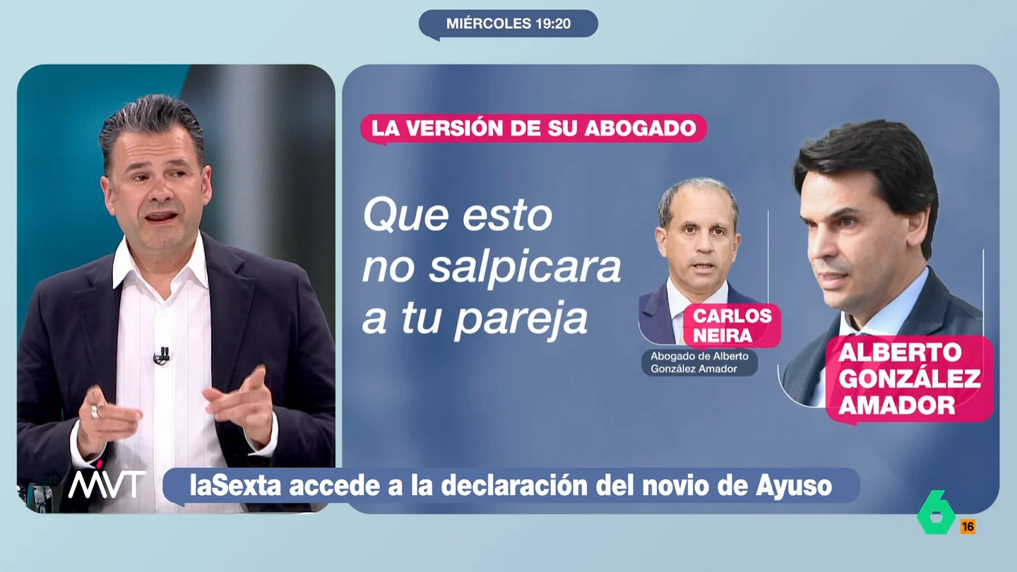 Iñaki López ironiza sobre el abogado del novio de Ayuso: "No pensó que admitir dos delitos pudiera traer problemas" Iñaki López ironiza sobre el abogado del novio de Ayuso: "No pensó que admitir dos delitos pudiera traer problemas"