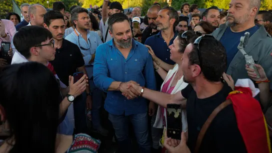 Santiago Abascal, en la concentración de extrema derecha. Santiago Abascal, en la concentración de extrema derecha.