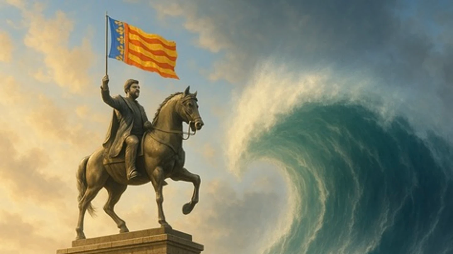 La imagen representativa que acompaña a la propuesta de crear una estatua ecuestre de Carlos Mazón. La imagen representativa que acompaña a la propuesta de crear una estatua ecuestre de Carlos Mazón.