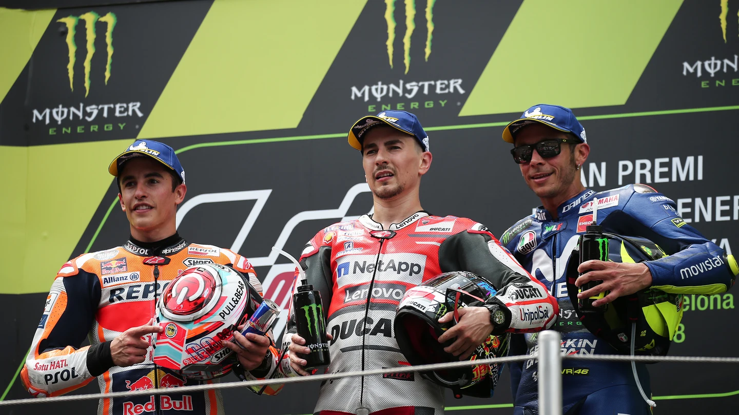 Marc Márquez, Jorge Lorenzo y Valentino Rossi Marc Márquez, Jorge Lorenzo y Valentino Rossi