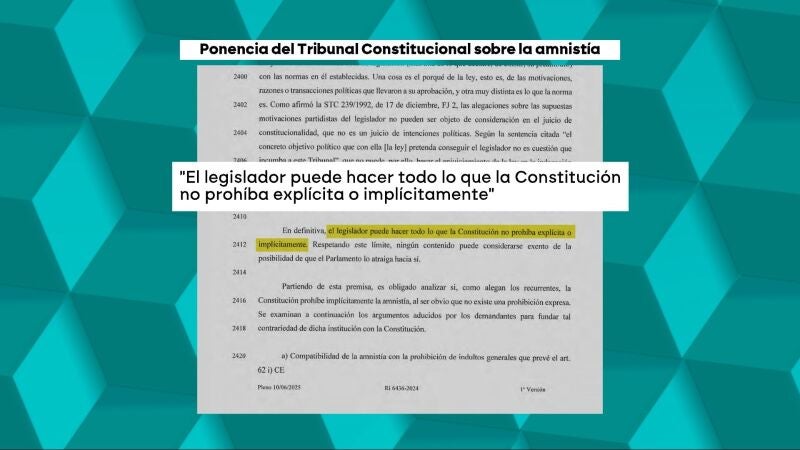 Ponencia del Constitucional sobre la ley de amnistía