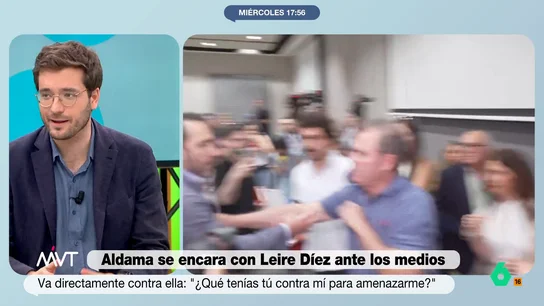 Alán Barroso, tras la aparición de Aldama en la comparecía de Leire Díez: "Parece una reyerta de parking" El periodista considera que el supuesto comisionista ha conseguido que se desvíe el foco de la comparecencia de la exmilitante socialista y que solo se hable de su intervención. "Es de una torpeza espectacular", afirma Barroso.
