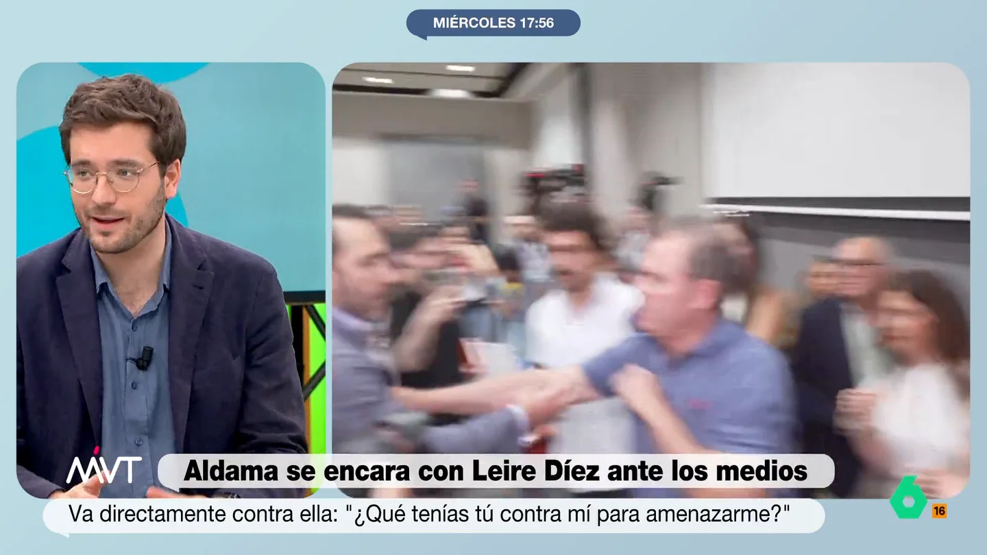 Alán Barroso, tras la aparición de Aldama en la comparecía de Leire Díez: "Parece una reyerta de parking" El periodista considera que el supuesto comisionista ha conseguido que se desvíe el foco de la comparecencia de la exmilitante socialista y que solo se hable de su intervención. "Es de una torpeza espectacular", afirma Barroso.