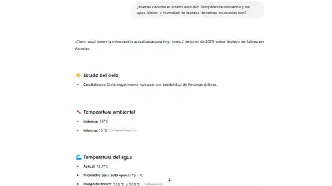 Preguntando sobre el estado de una playa Preguntando sobre el estado de una playa