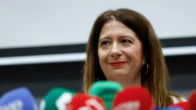 La exmilitante socialista Leire Díez durante su comparecencia ante los medios. La exmilitante socialista Leire Díez durante su comparecencia ante los medios.