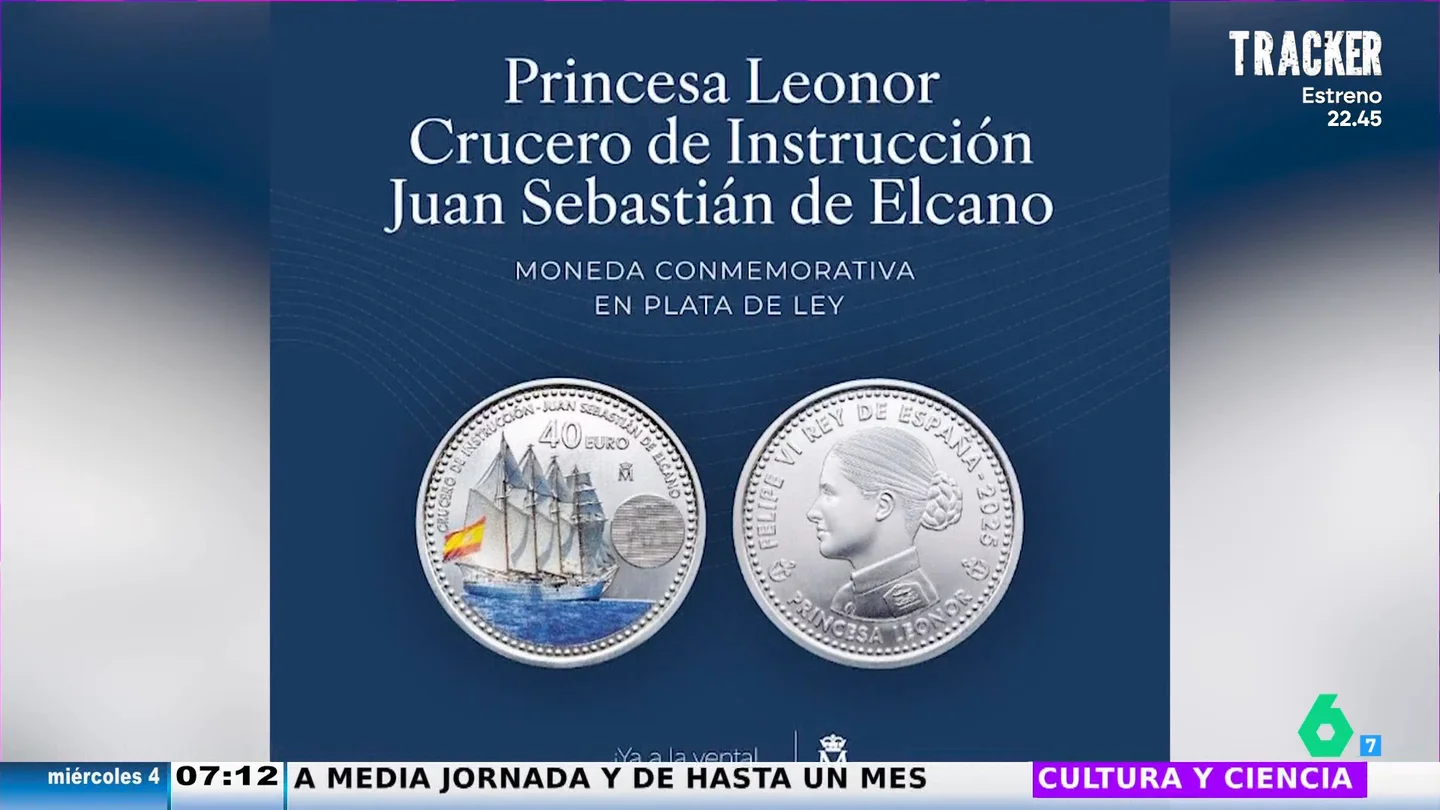 Así es la moneda de 40 euros con el dibujo de la princesa Leonor y Elcano Así es la moneda de 40 euros con el dibujo de la princesa Leonor y Elcano