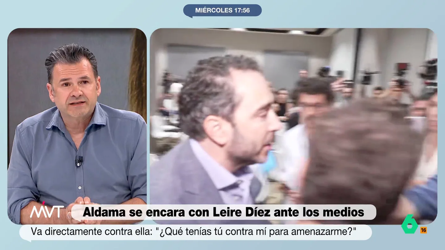Iñaki López, sobre la irrupción de Aldama en la comparecencia de Leire Díez: "Le sacaron para dar un montón de pruebas y seguimos esperando" Iñaki López reflexiona sobre la entrada sorpresa de Víctor de Aldama para reventar la comparecencia de Leire Díez: "Tiene acceso sobrado a los medios para defenderse más tranquilamente que montando esta tangana", opina.