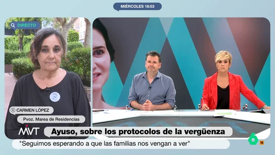 Carmen López, Marea de Residencias, tajante con Ayuso: "Nos ha insultado, ella sí que ha politizado nuestro dolor" Carmen López, Marea de Residencias, tajante con Ayuso: "Nos ha insultado, ella sí que ha politizado nuestro dolor"