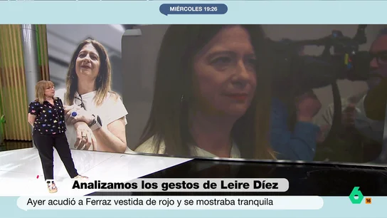 Gloria Campos, experta en lenguaje no verbal, analiza los gestos de Leire Díaz: "Ha medido totalmente. No es valentía, es guion" "Nunca he visto a nadie que domine tantísimo la comunicación no verbal", afirma la experta Gloria Campos en este vídeo, donde analiza los gestos y frases más destacadas de la comparecencia de Leire Díez.
