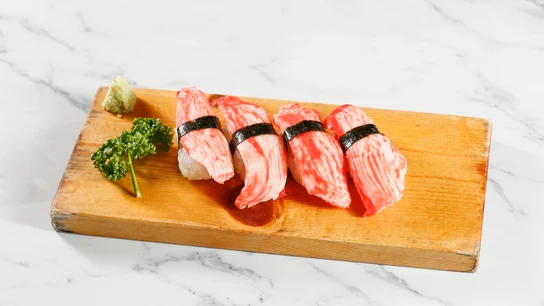 Presentación de plato elaborado con surimi. Presentación de plato elaborado con surimi.